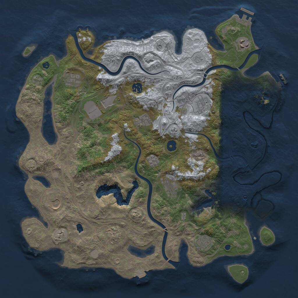 Rust Map: Procedural Map, Size: 4250, Seed: 783485604, 17 Monuments