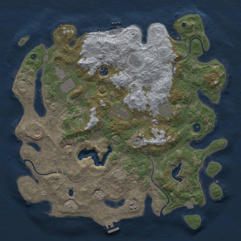 Rust Map: Procedural Map, Size: 4250, Seed: 783485604, 14 Monuments