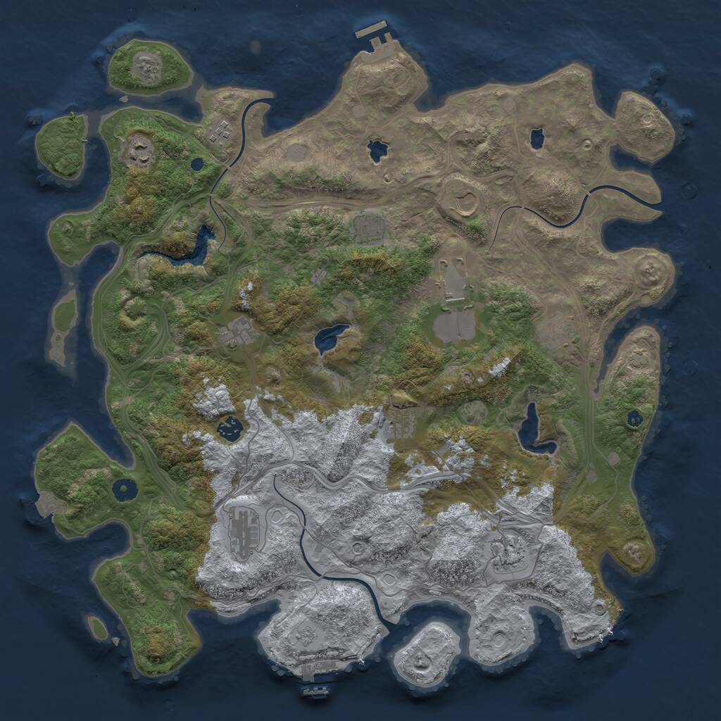 Rust Map: Procedural Map, Size: 4500, Seed: 2024117, 17 Monuments