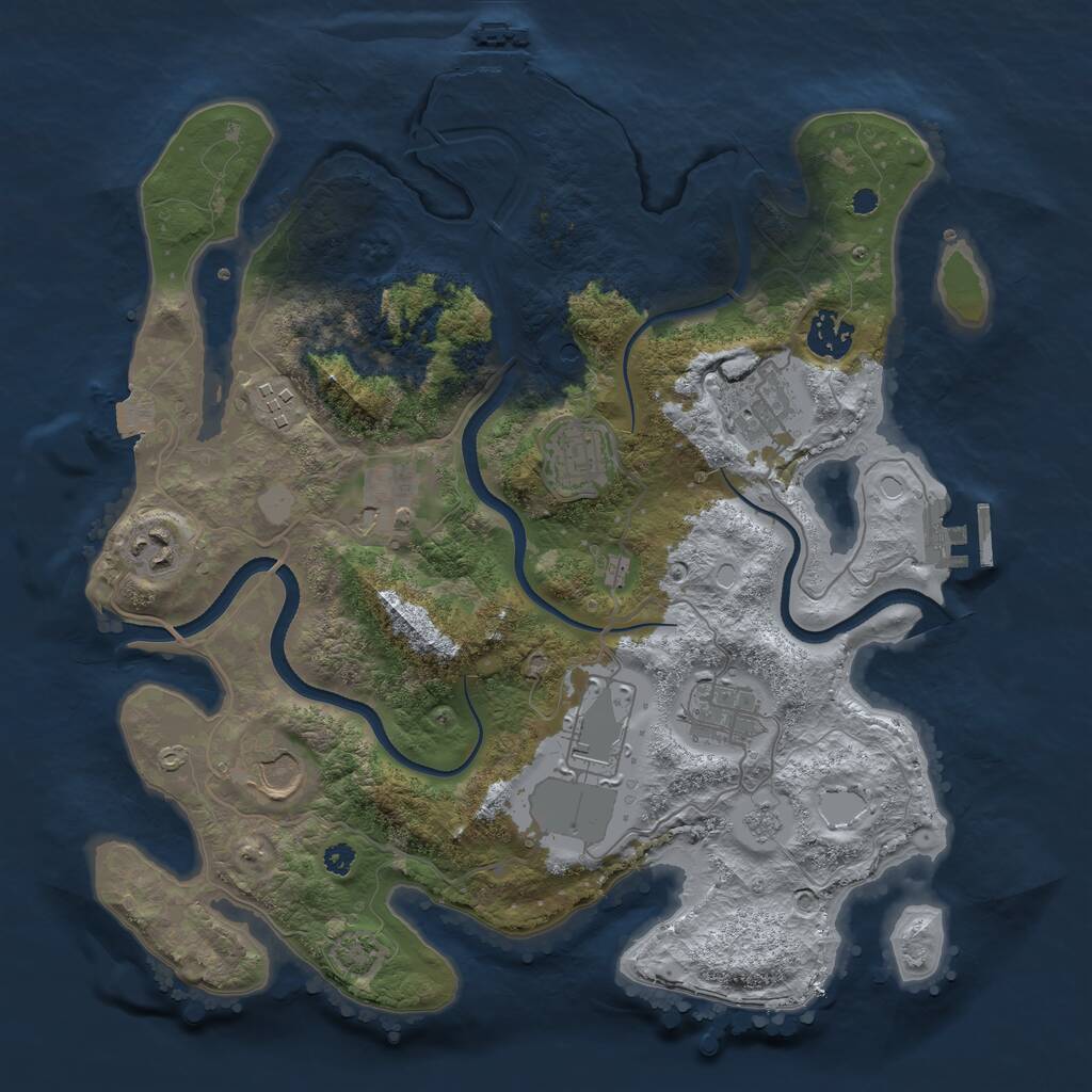 Rust Map: Procedural Map, Size: 3500, Seed: 1475620927, 15 Monuments