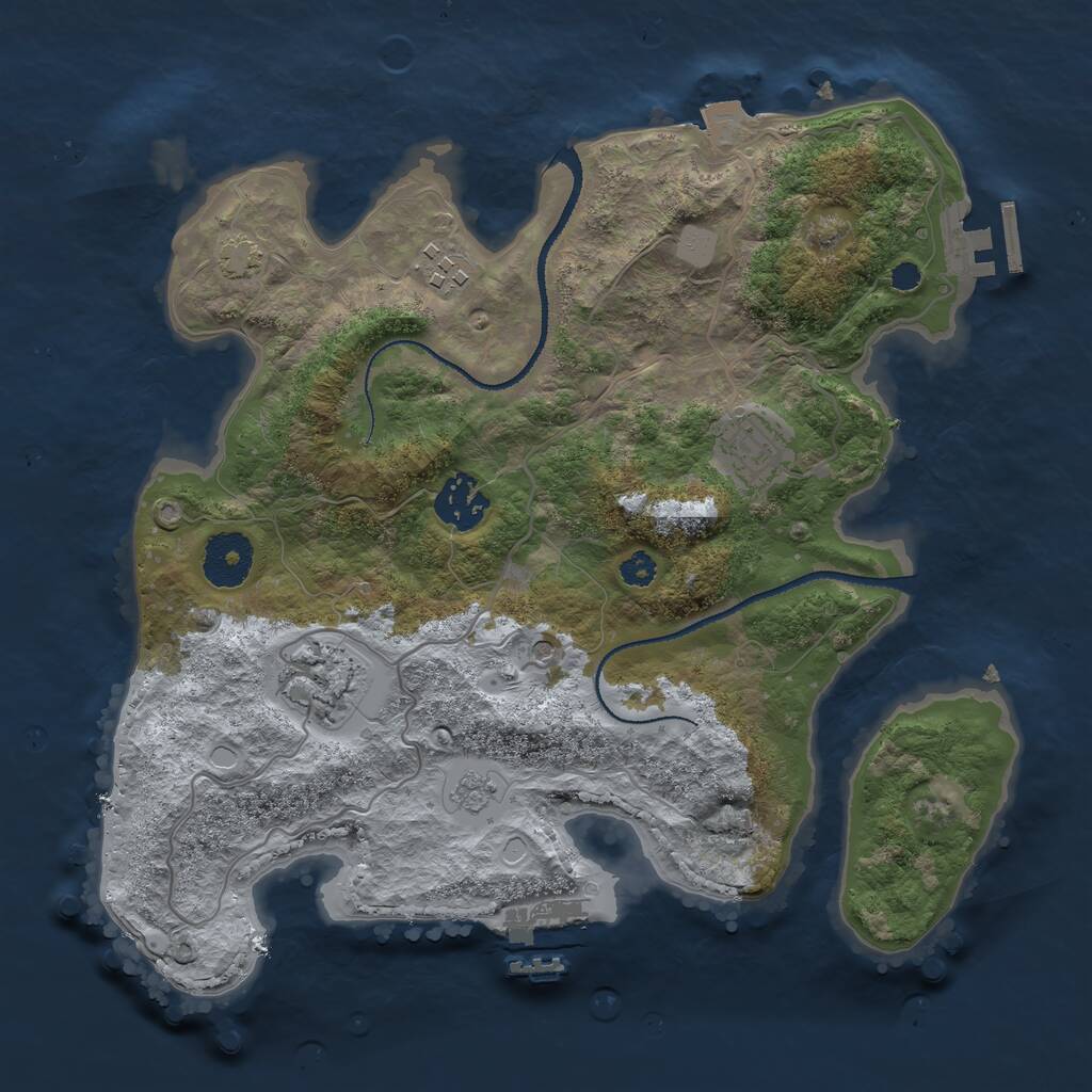 Rust Map: Procedural Map, Size: 3100, Seed: 770657245, 10 Monuments