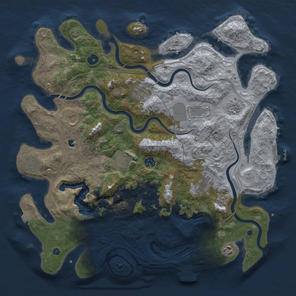 Rust Map: Procedural Map, Size: 4250, Seed: 1716018274, 16 Monuments