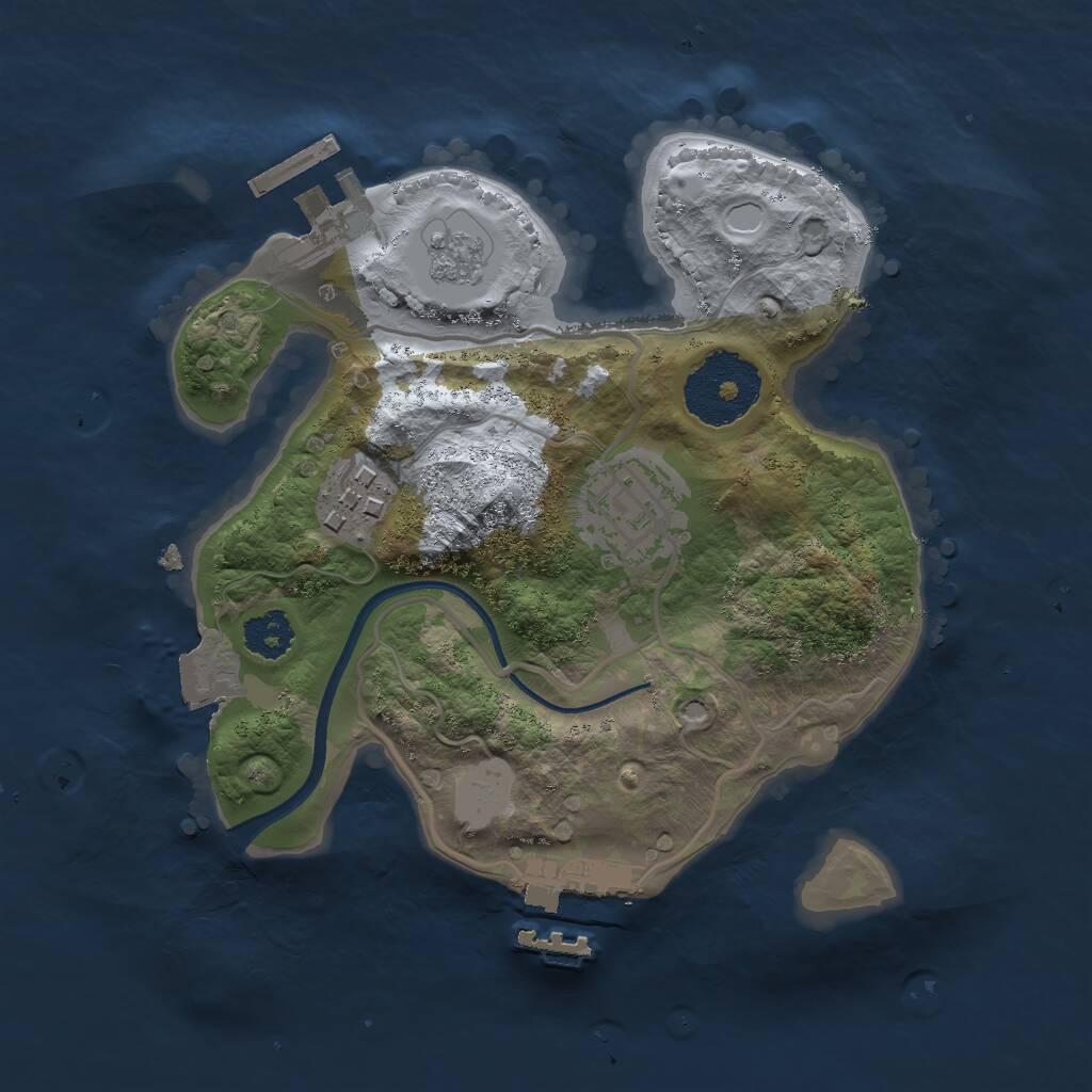 Rust Map: Procedural Map, Size: 2250, Seed: 1336327430, 6 Monuments