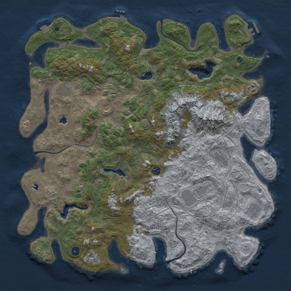 Rust Map: Procedural Map, Size: 5000, Seed: 123496260, 15 Monuments