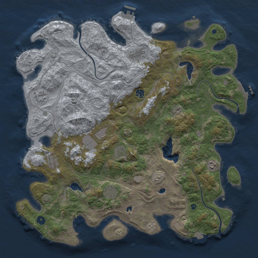 Rust Map: Procedural Map, Size: 4500, Seed: 456465, 15 Monuments