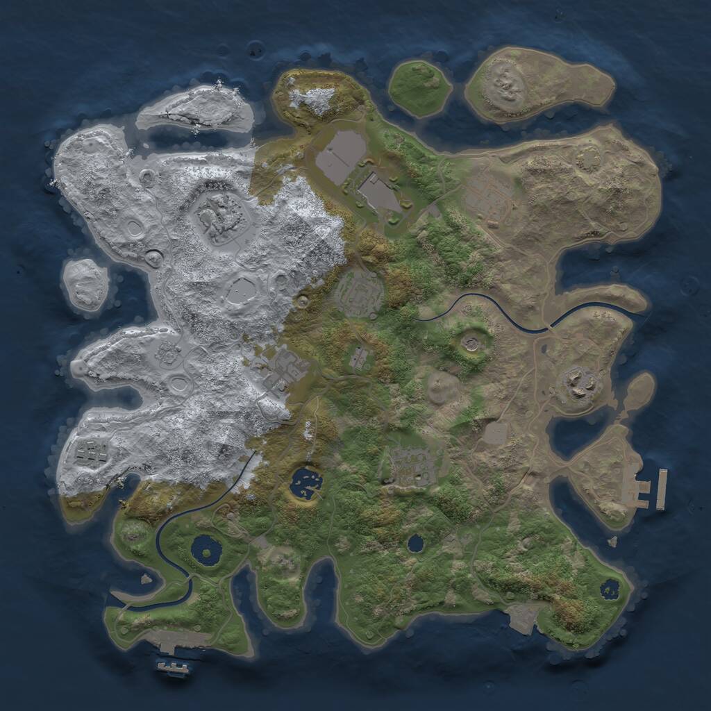 Rust Map: Procedural Map, Size: 3500, Seed: 575953081, 15 Monuments