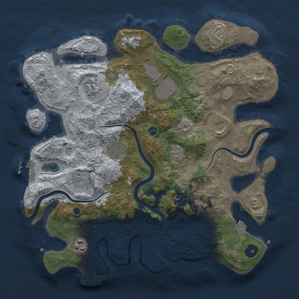 Rust Map: Procedural Map, Size: 3500, Seed: 575953081, 14 Monuments