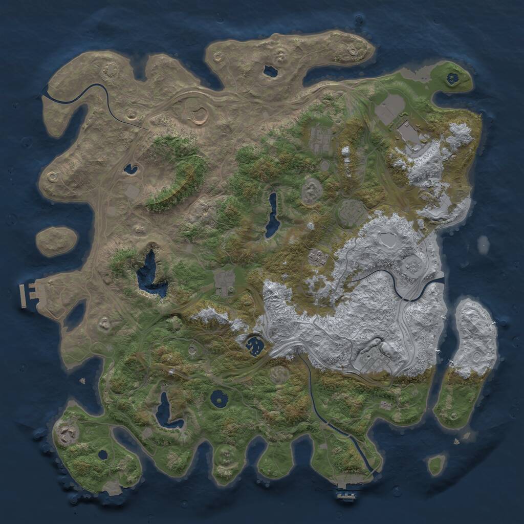 Rust Map: Procedural Map, Size: 4500, Seed: 53031022, 16 Monuments