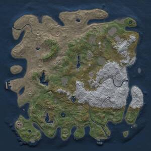 Thumbnail Rust Map: Procedural Map, Size: 4500, Seed: 53031022, 16 Monuments