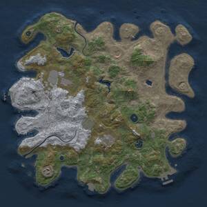 Thumbnail Rust Map: Procedural Map, Size: 4000, Seed: 1332850316, 13 Monuments