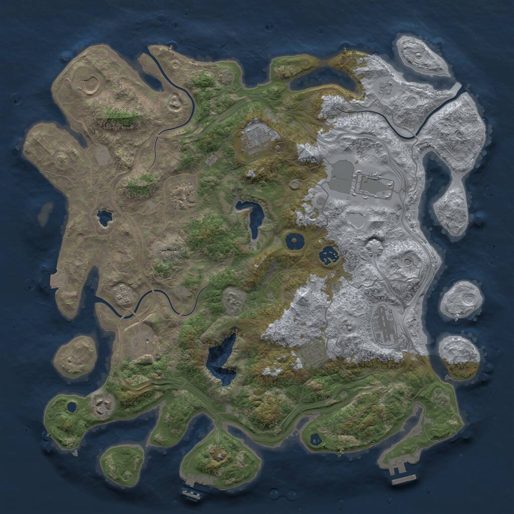 Rust Map: Procedural Map, Size: 4250, Seed: 1750116595, 16 Monuments