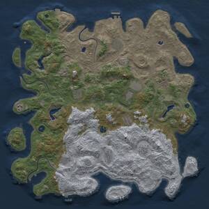 Thumbnail Rust Map: Procedural Map, Size: 4800, Seed: 860469163, 17 Monuments