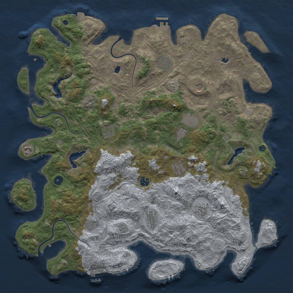 Rust Map: Procedural Map, Size: 4800, Seed: 860469163, 17 Monuments