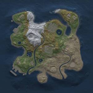 Thumbnail Rust Map: Procedural Map, Size: 2500, Seed: 72306, 7 Monuments