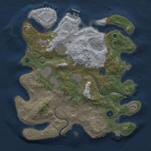 Thumbnail Rust Map: Procedural Map, Size: 3500, Seed: 396595534, 12 Monuments