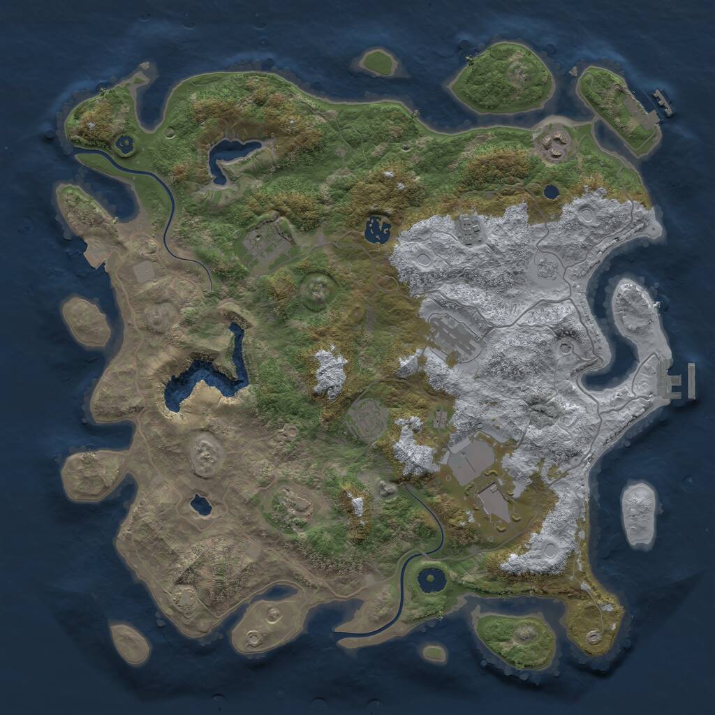 Rust Map: Procedural Map, Size: 4000, Seed: 1220484986, 14 Monuments