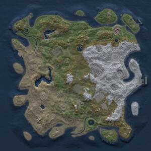 Thumbnail Rust Map: Procedural Map, Size: 4000, Seed: 1220484986, 14 Monuments