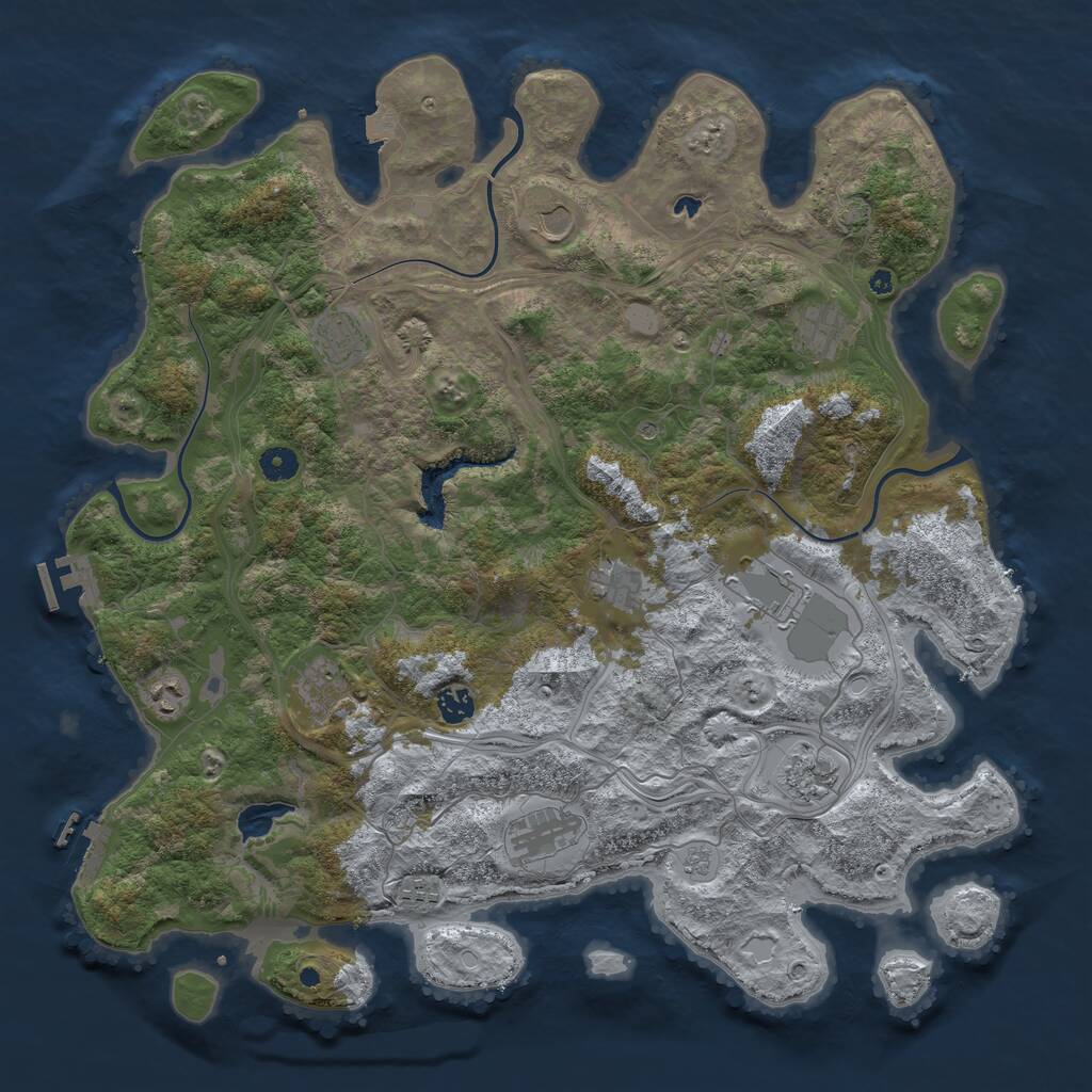 Rust Map: Procedural Map, Size: 4498, Seed: 481981, 17 Monuments