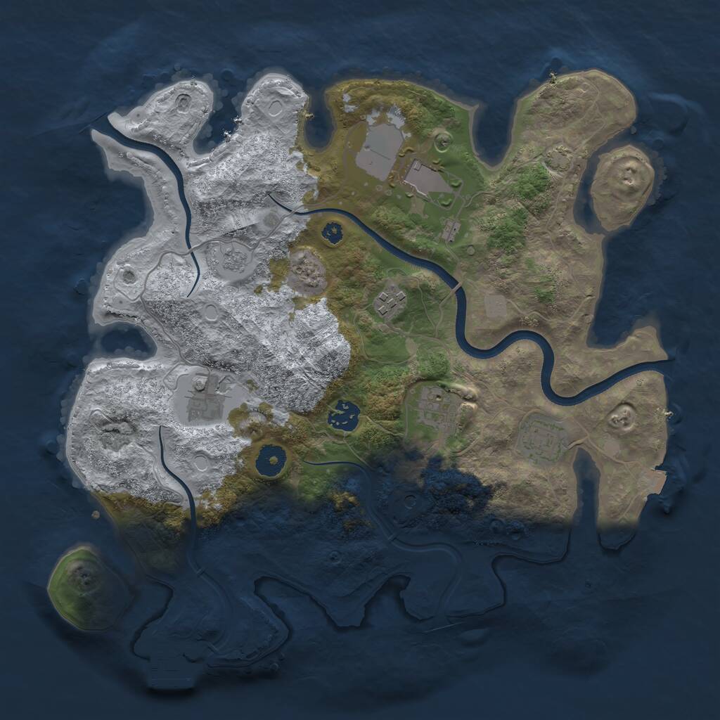 Rust Map: Procedural Map, Size: 3500, Seed: 1004288505, 11 Monuments