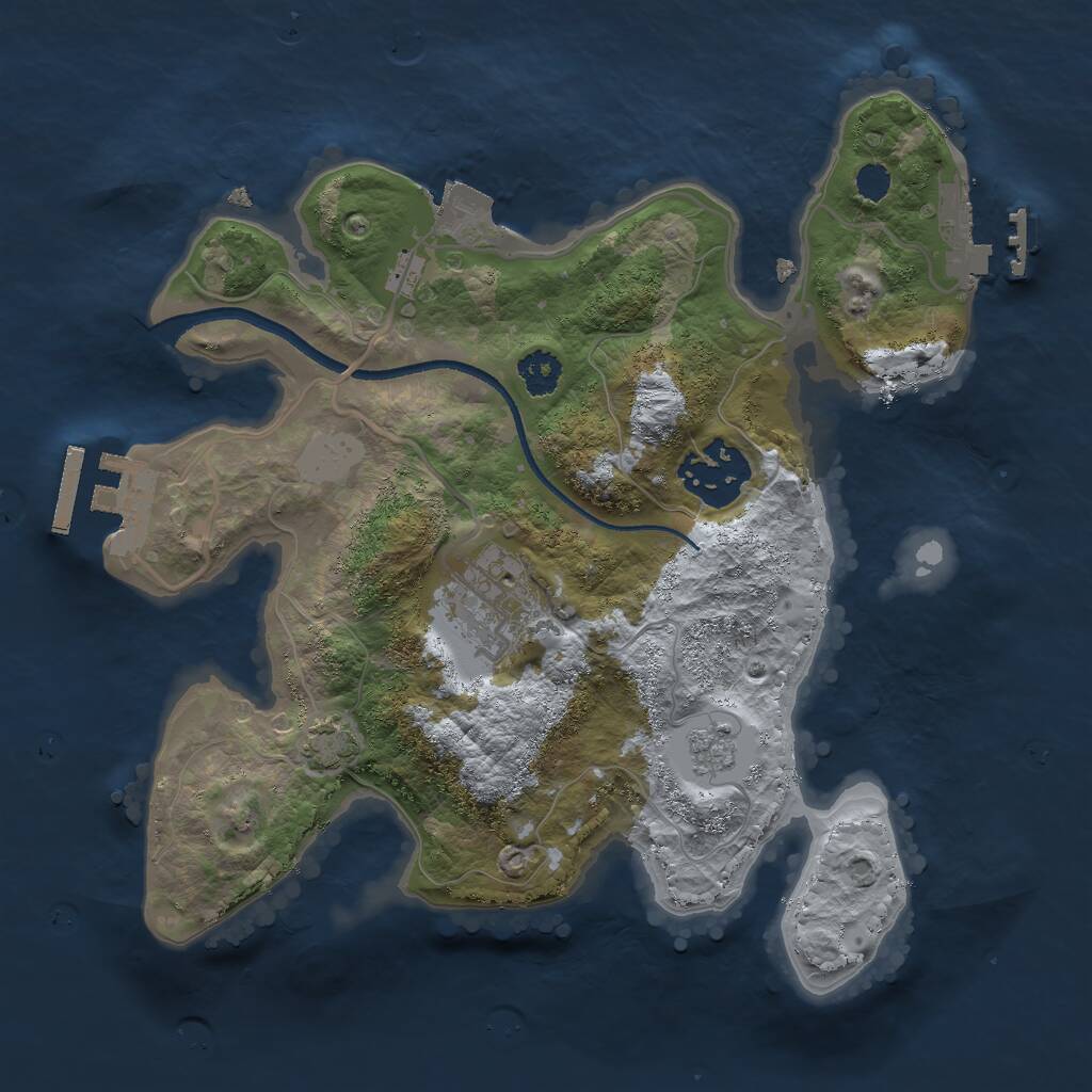 Rust Map: Procedural Map, Size: 2500, Seed: 5475994, 7 Monuments