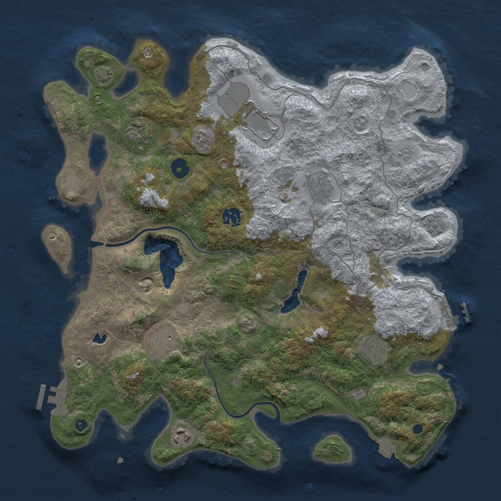 Rust Map: Procedural Map, Size: 4000, Seed: 1596077430, 14 Monuments