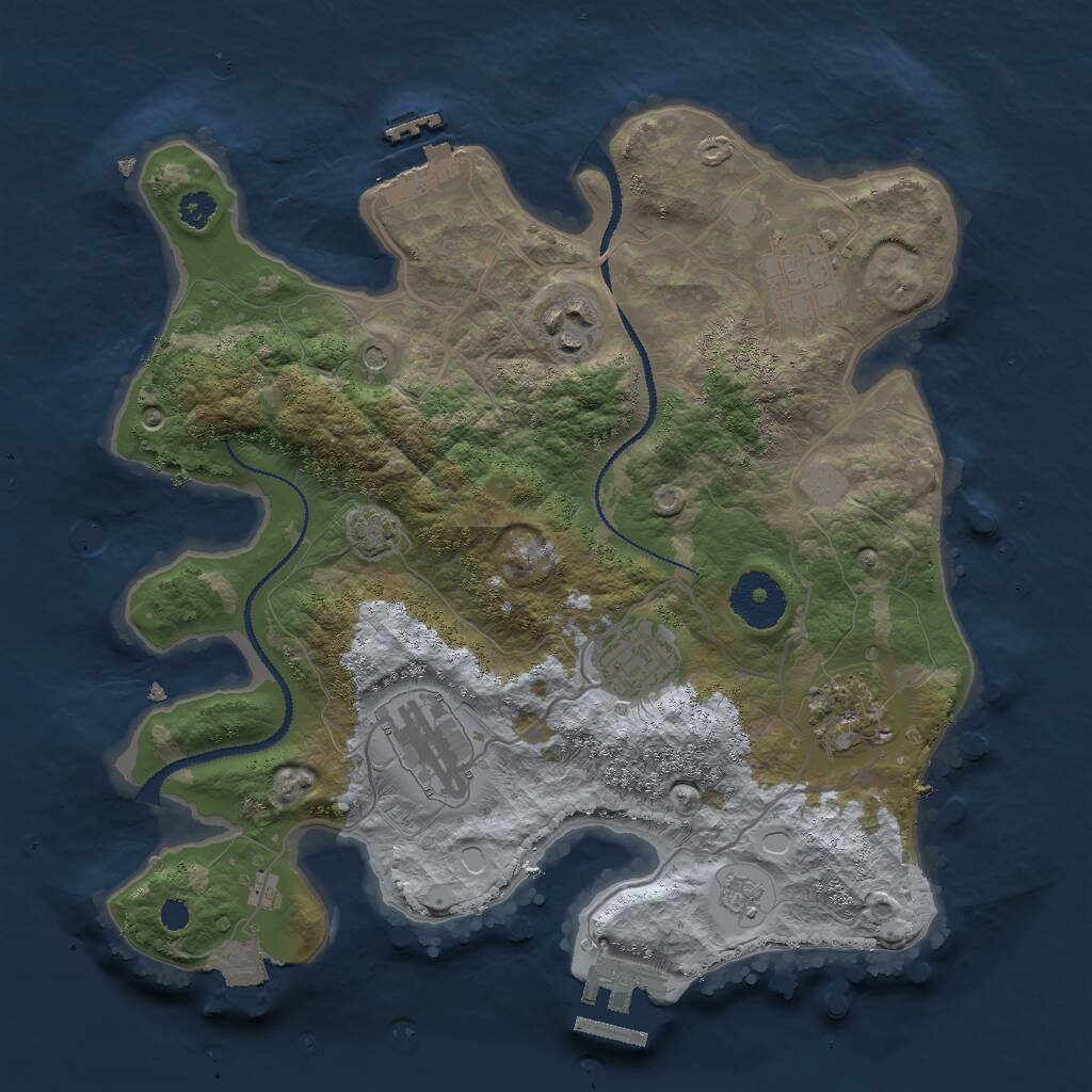 Rust Map: Procedural Map, Size: 3000, Seed: 1457530275, 11 Monuments