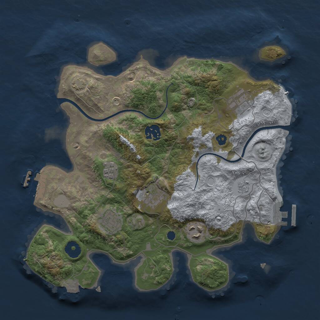 Rust Map: Procedural Map, Size: 3000, Seed: 13144725, 11 Monuments