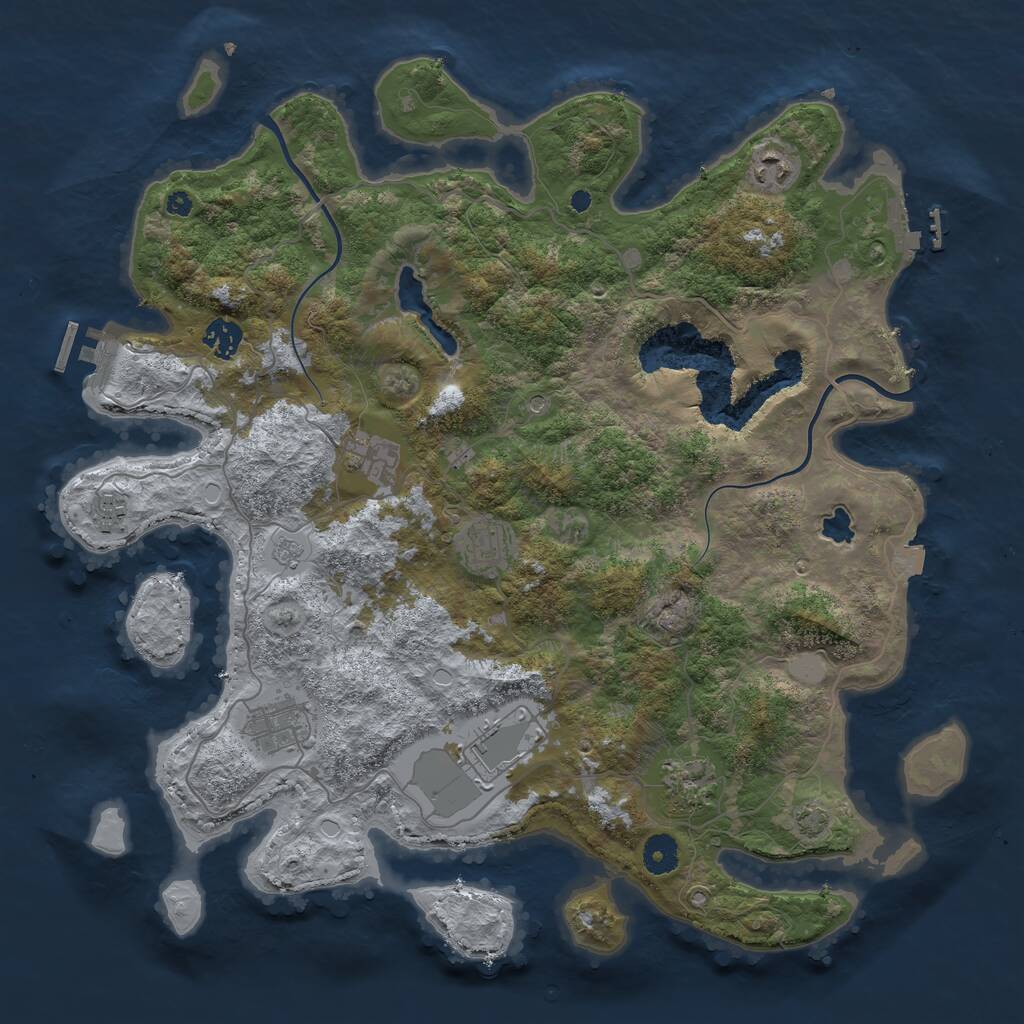 Rust Map: Procedural Map, Size: 4000, Seed: 6914, 14 Monuments