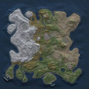 Thumbnail Rust Map: Procedural Map, Size: 3500, Seed: 2015742589, 13 Monuments