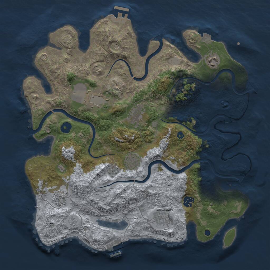 Rust Map: Procedural Map, Size: 3700, Seed: 132591202, 14 Monuments