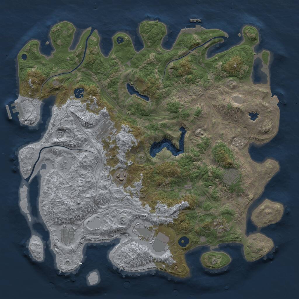 Rust Map: Procedural Map, Size: 4250, Seed: 322911026, 14 Monuments