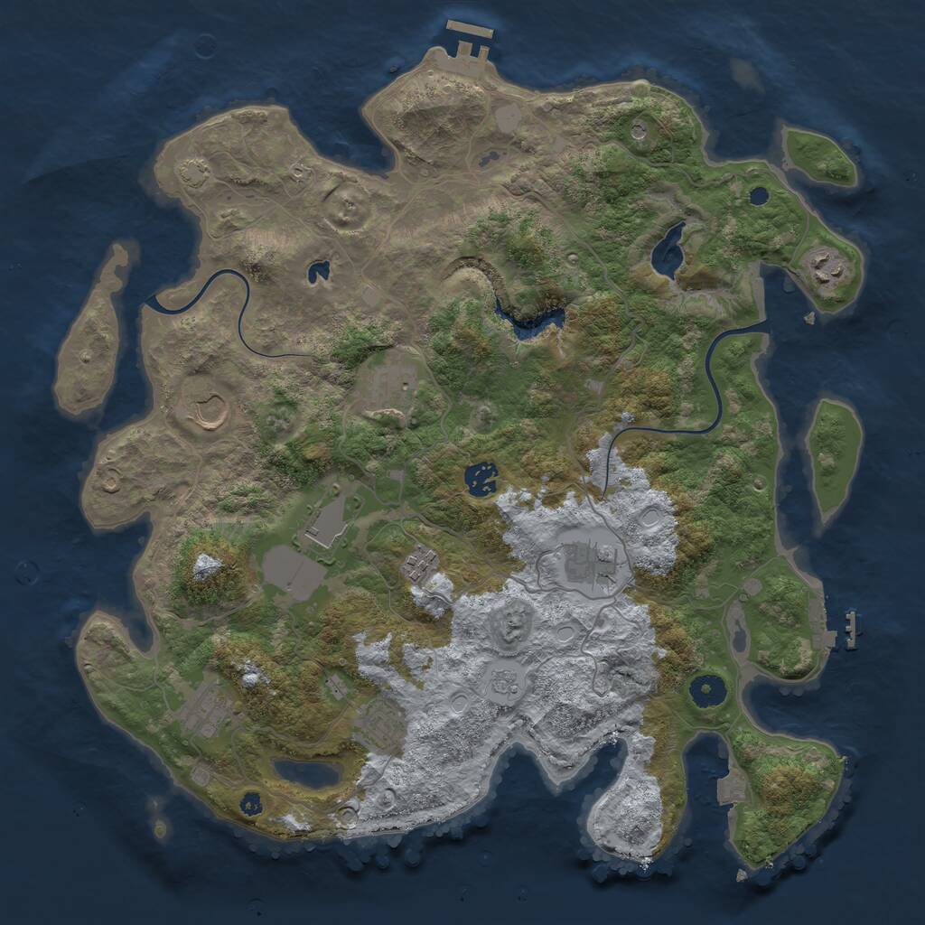 Rust Map: Procedural Map, Size: 4000, Seed: 658772150, 15 Monuments