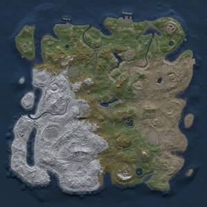 Thumbnail Rust Map: Procedural Map, Size: 4250, Seed: 1680574407, 14 Monuments