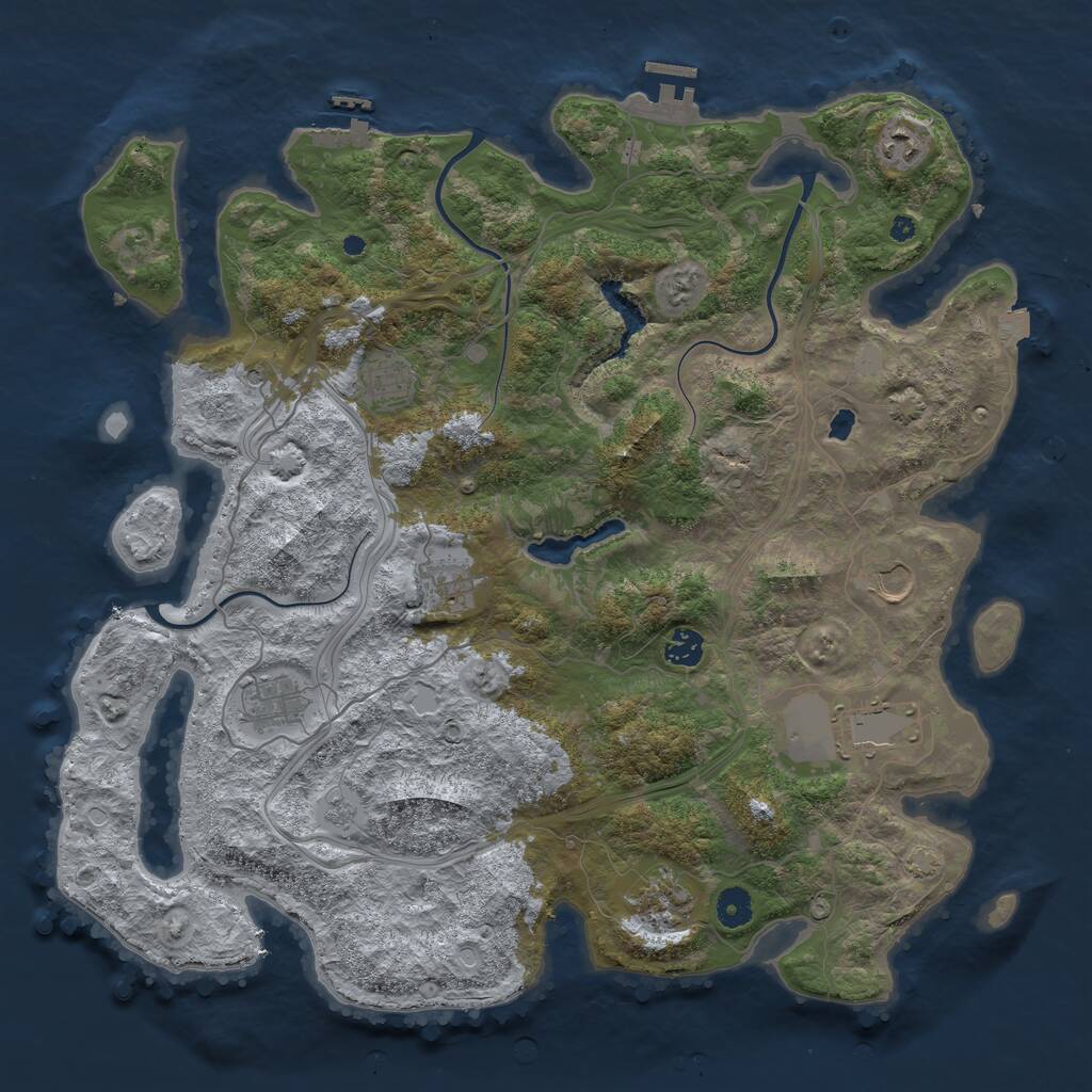 Rust Map: Procedural Map, Size: 4250, Seed: 1680574407, 14 Monuments