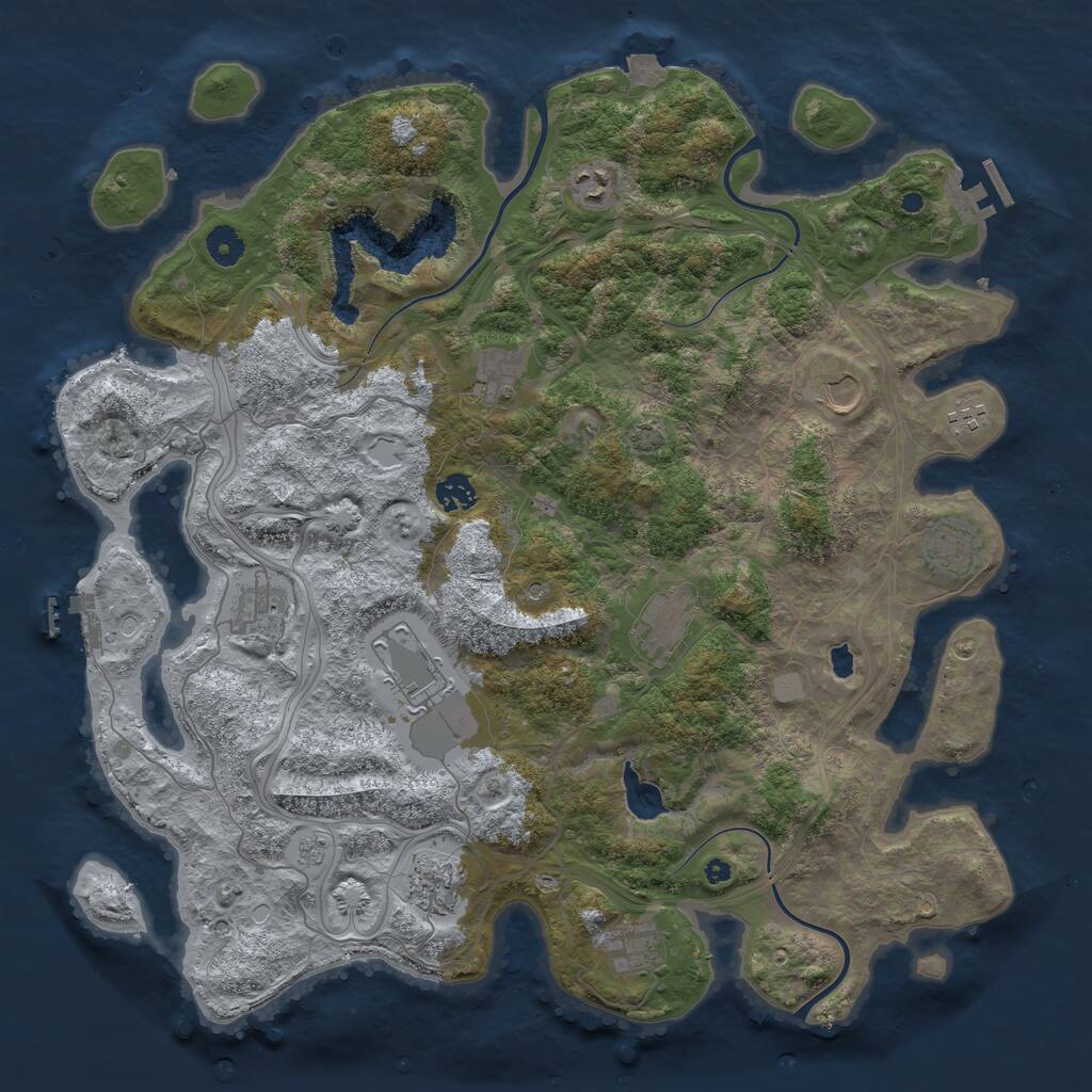 Rust Map: Procedural Map, Size: 4250, Seed: 2067910871, 17 Monuments