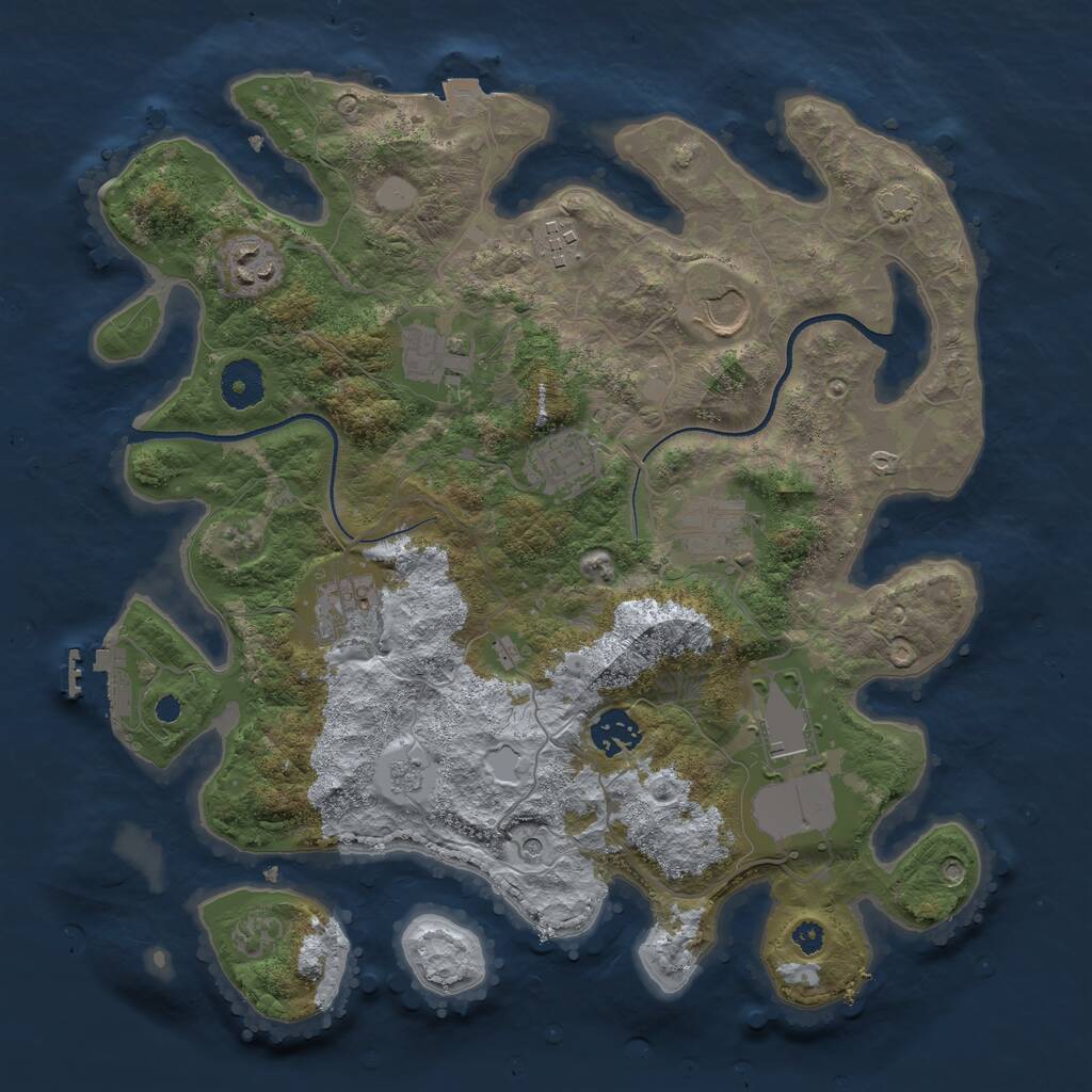 Rust Map: Procedural Map, Size: 3500, Seed: 1512197789, 14 Monuments