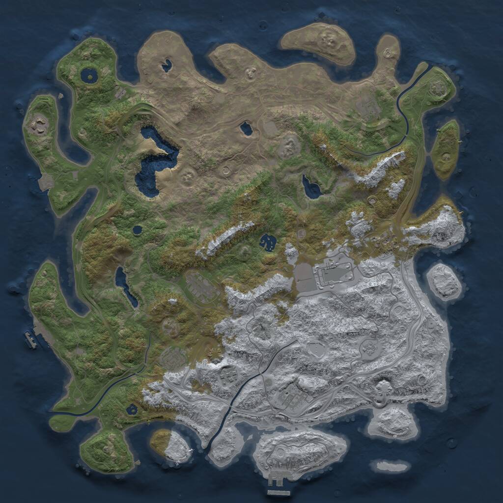 Rust Map: Procedural Map, Size: 4500, Seed: 1650603946, 15 Monuments