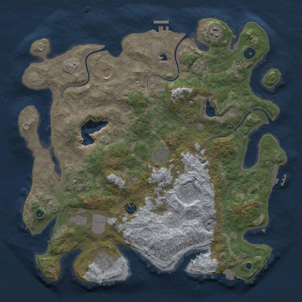 Rust Map: Procedural Map, Size: 4050, Seed: 233858194, 15 Monuments