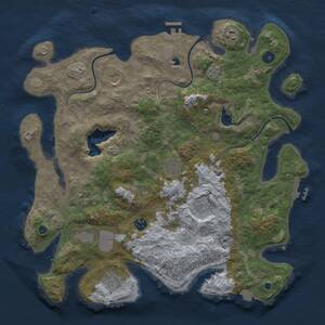 Thumbnail Rust Map: Procedural Map, Size: 4050, Seed: 233858194, 15 Monuments