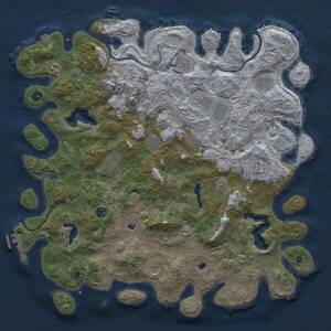 Thumbnail Rust Map: Procedural Map, Size: 5000, Seed: 1025915799, 17 Monuments