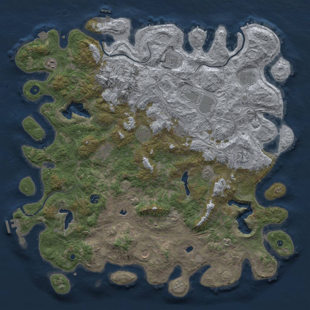 Rust Map: Procedural Map, Size: 5000, Seed: 1025915799, 17 Monuments