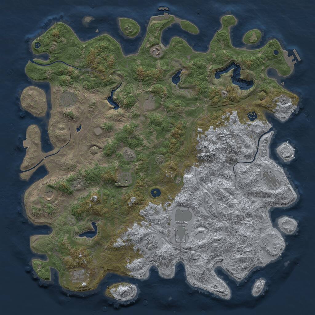 Rust Map: Procedural Map, Size: 5000, Seed: 1059000626, 17 Monuments