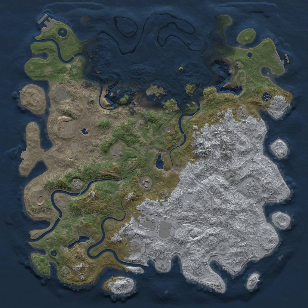 Rust Map: Procedural Map, Size: 5000, Seed: 1059000626, 17 Monuments