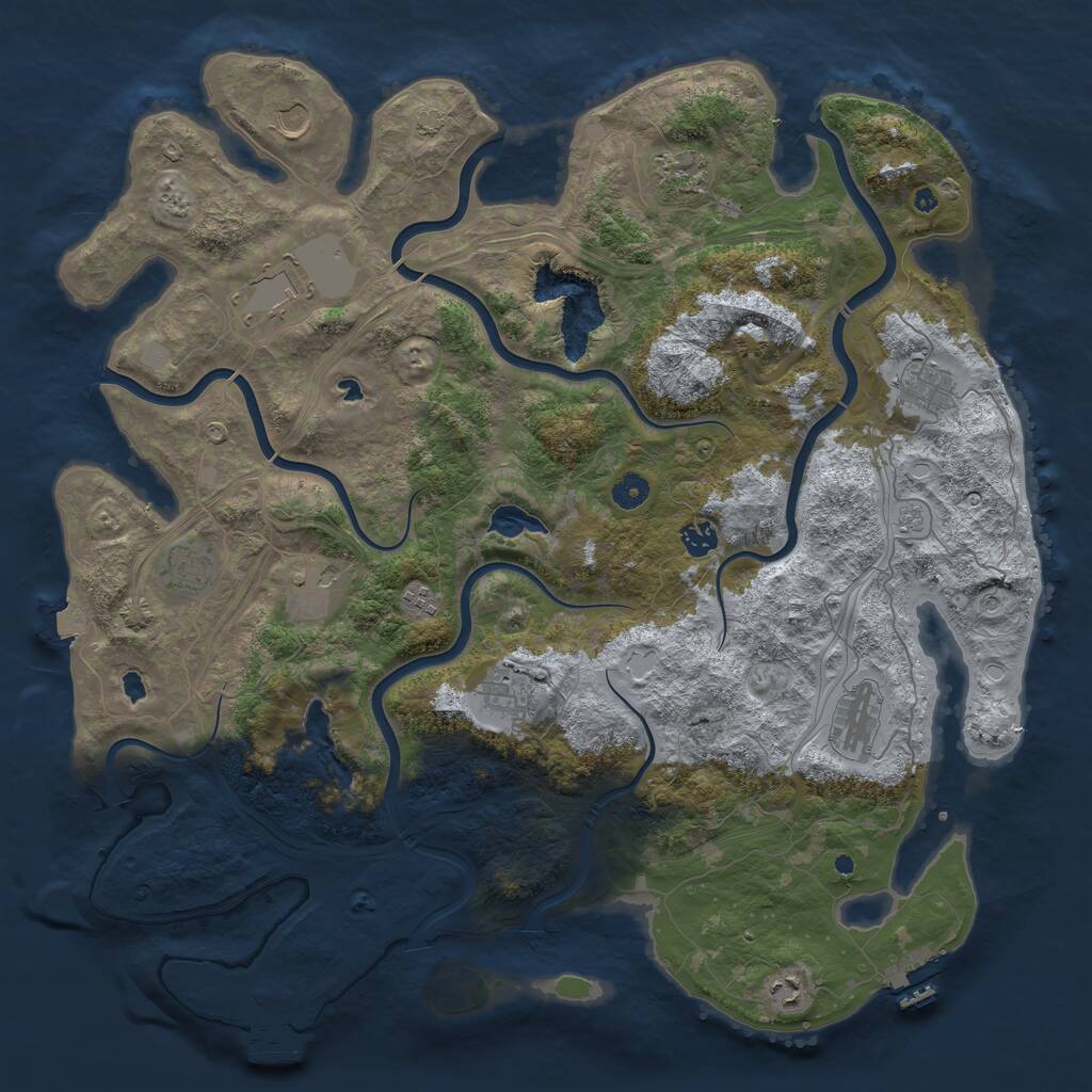 Rust Map: Procedural Map, Size: 4600, Seed: 236646477, 17 Monuments