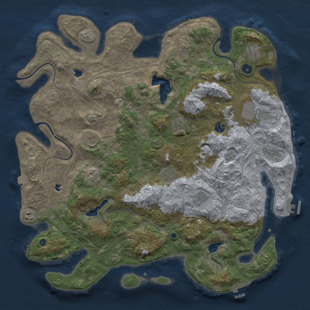 Rust Map: Procedural Map, Size: 4600, Seed: 236646477, 17 Monuments