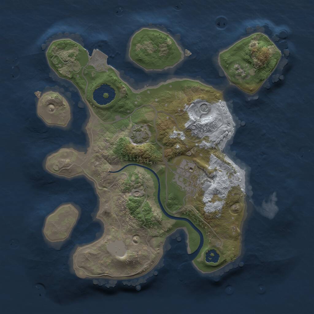 Rust Map: Procedural Map, Size: 2250, Seed: 1684990273, 4 Monuments