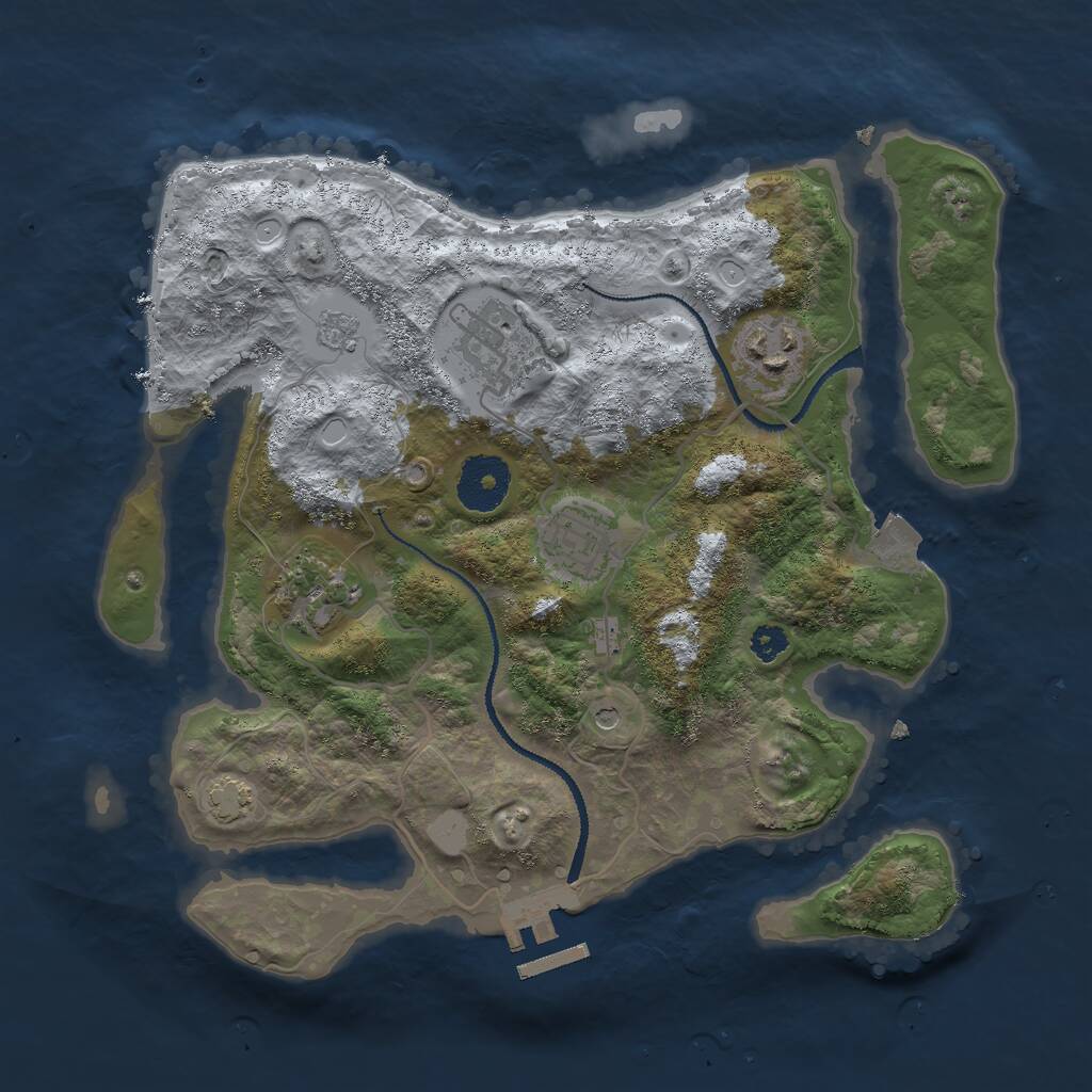 Rust Map: Procedural Map, Size: 3000, Seed: 102811339, 9 Monuments