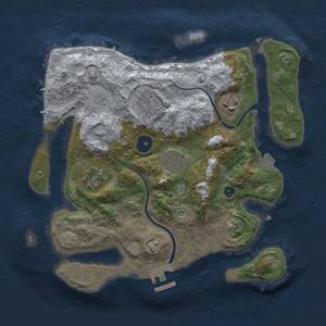 Thumbnail Rust Map: Procedural Map, Size: 3000, Seed: 102811339, 9 Monuments