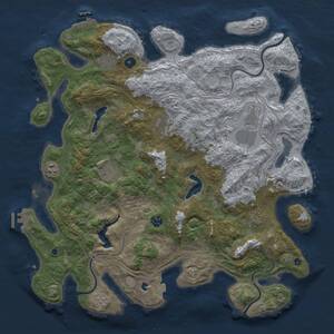 Thumbnail Rust Map: Procedural Map, Size: 4500, Seed: 158421110, 14 Monuments