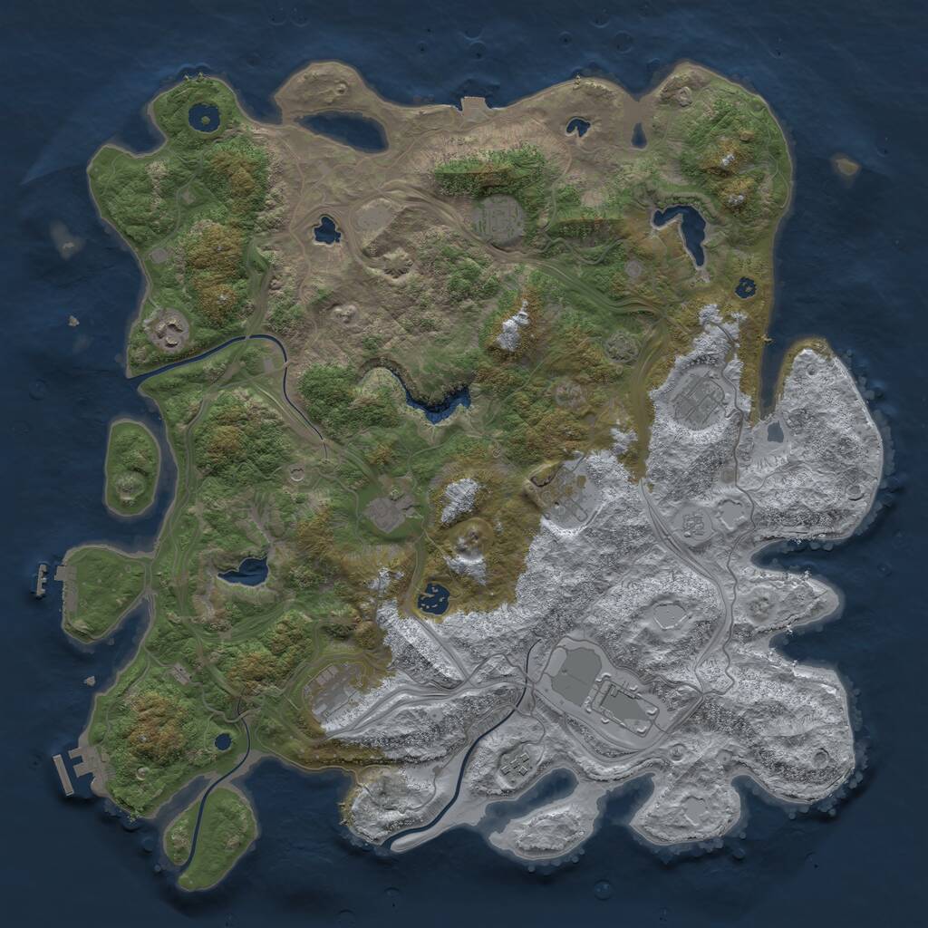 Rust Map: Procedural Map, Size: 4500, Seed: 145278838, 15 Monuments